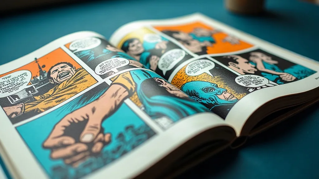 Przykładowa strona książki w stylu Komiks klasyczny