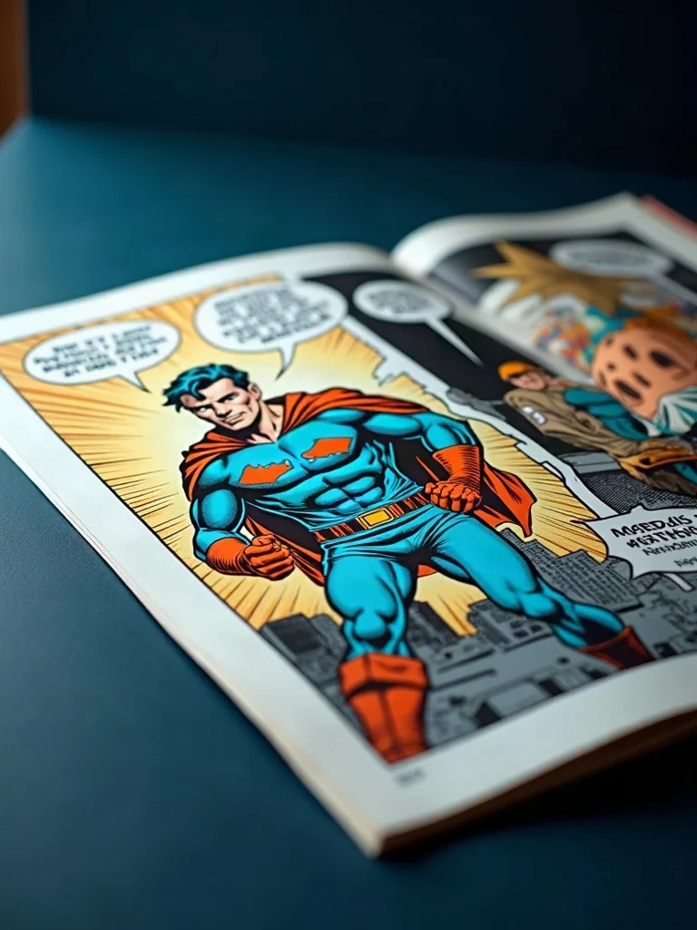 Miniatura strony książki w stylu komiksowym